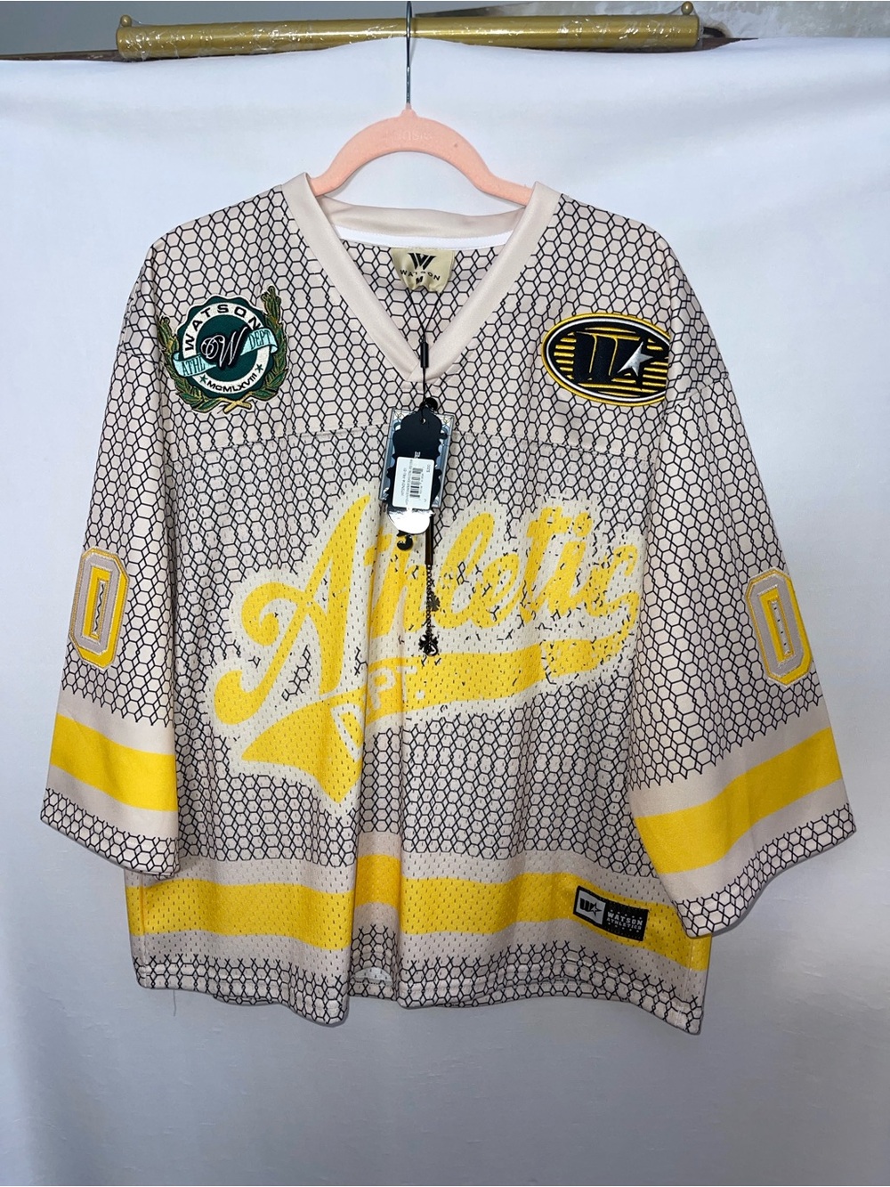 Watson Athletic Patchwork Mesh Jersey - Yellow & Gray